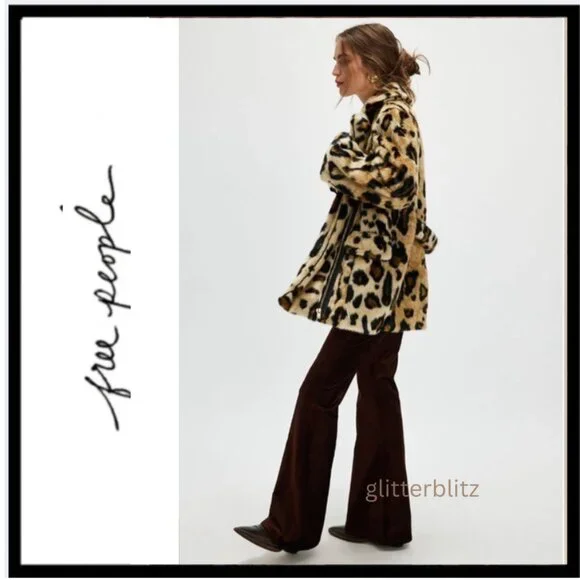 Free People Bella Leopard Coat